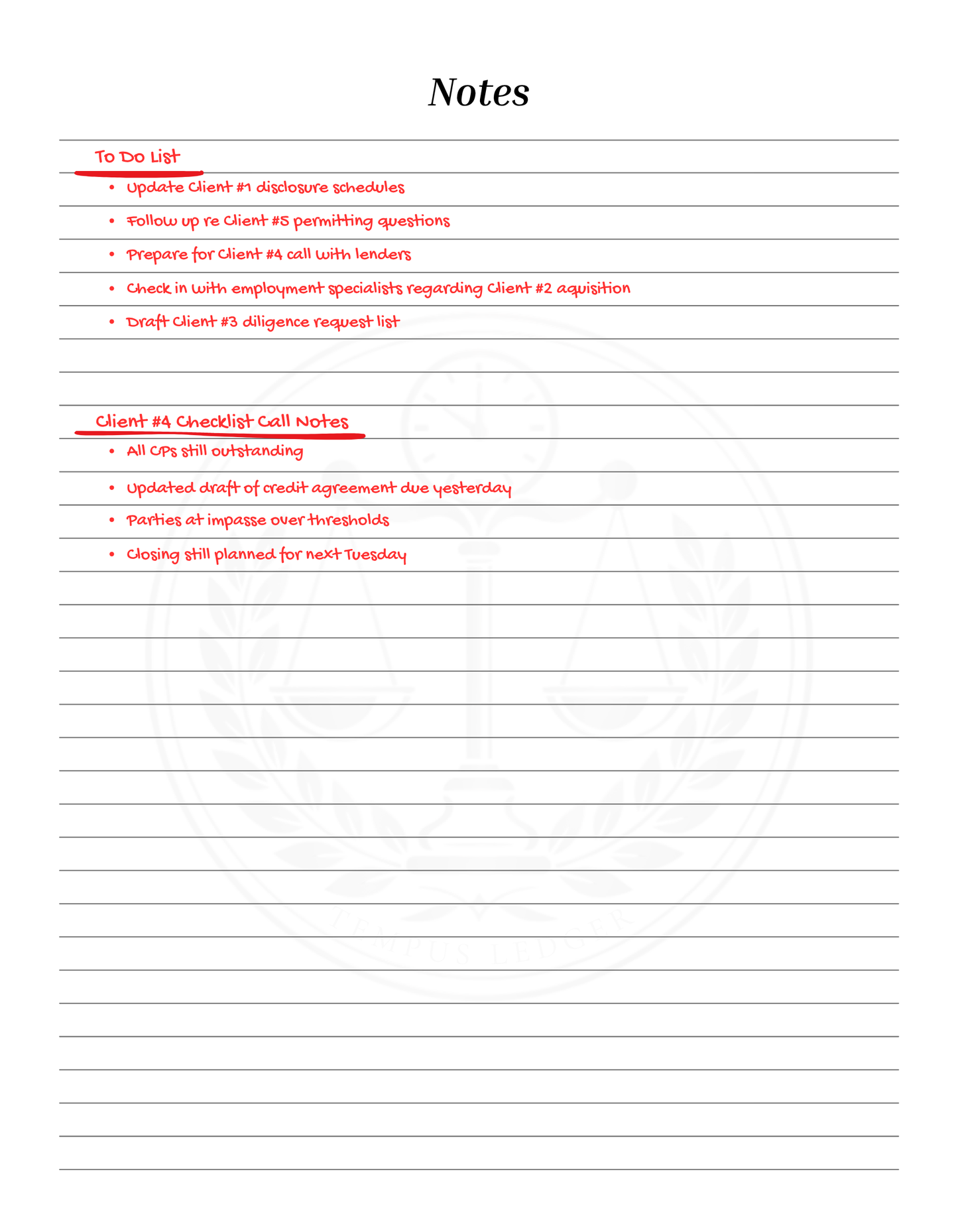 Attorney Timekeeping Notebook - Spiral-Bound